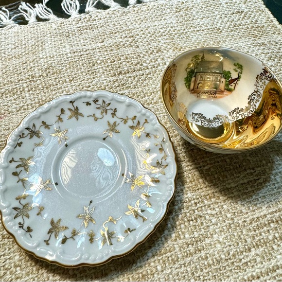 Vintage gold plated espresso coffee cup with a saucer Bareuther Bavaria Lorsch - Picture 4 of 10